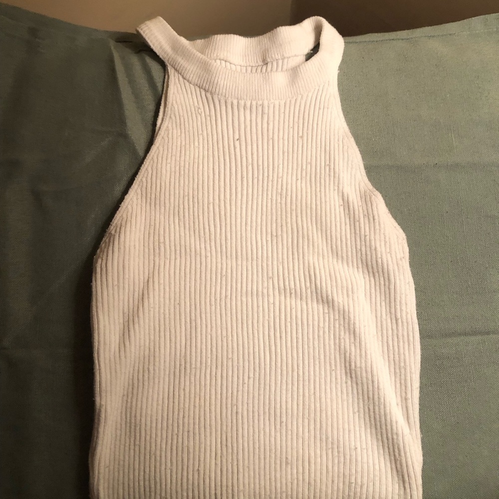 SHEIN White Ribbed Tank Top